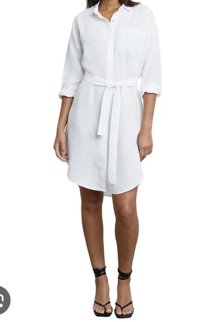 Rails Ames Belted White Long Sleeve Dress Belted with Pocket Size Small